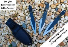 NEU schwarzes Wurfmesser 3er Set Kunai + Holster für Sammler Fans LARP Sport NEW