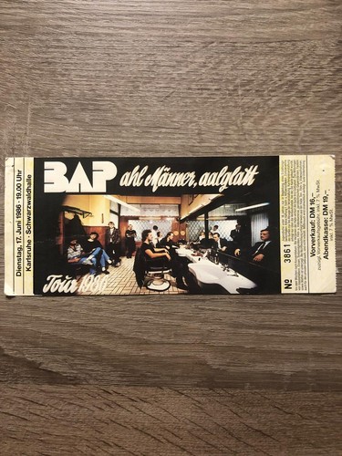 Ticket bap karlsruhe 1986 - ticket,