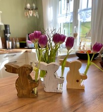 Osterhase Hase Vase Holzvase
