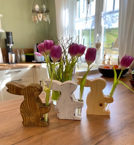 Osterhase hase vase - hase, holzvase