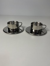 2x Chrom Espresso Tasse +