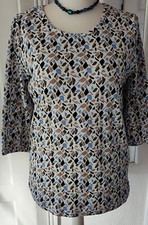 Shirt - von Witt Weiden - Gr. 40 - weiß/blau/braun