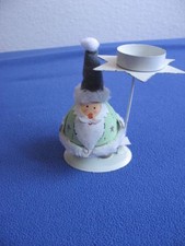 Teelichterhalter aus Metall, Weinachtsmann, hellgrün, 16 cm