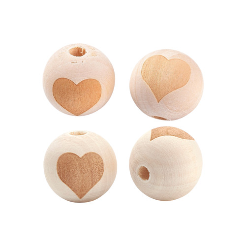 10x holzperlen 19mm perlen - 19mm, mit