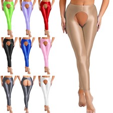 DE Damen Strumpfhose Offen Schritt Sexy Skinny Tight Pantyhose Hohe Leggins