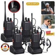 2er/4er Walkie Talkie mit Headset 16CH Hand Sprechfunkgeräte Handfunkgerät Set