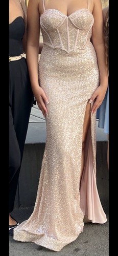 Damen abendkleid lang beige - damen,