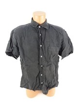 Signum Herren Hemd Gr M Schwarz kurzarm Leinen Regular Kent Freizeithemd (19017)