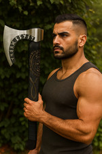 Handgefertigte Wikinger-Axt aus Kohlenstoffstahl Tomahawk-Axt Wurfbeil-Axt Jagd