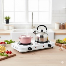 Kochplatte Weiß 2500W Doppel