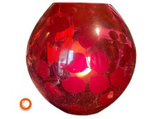 1990er Große Ikea KNUBBIG 25cm Tischlampe Tischleuchte Kugel Glas lila- Nachttis