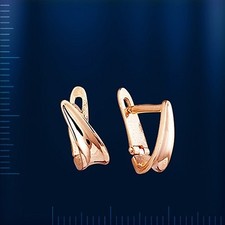 Russische Rose Rotgold 585  kleine SIMPLE STYLE  Ohrringe Neu Glänzend