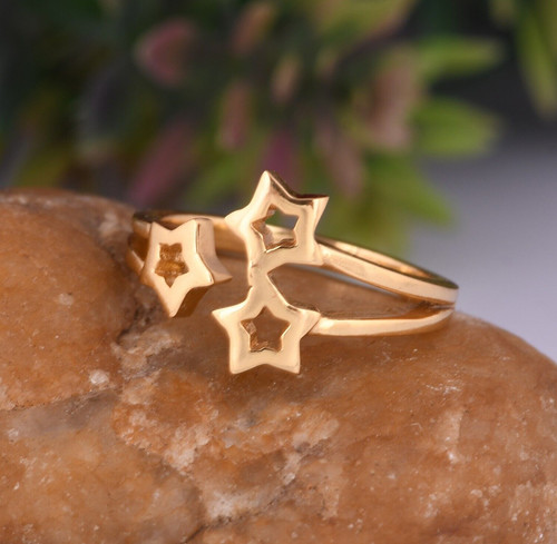 Triple star ringe gelbgold - triple,