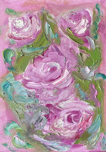 ölbild gemälde blumen - Ölbild,