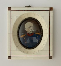 Otto von Bismarck Bild Porträt Rahmen Elfenbein Antik