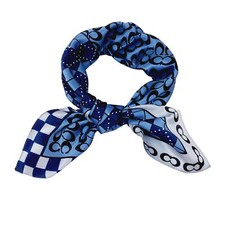 edles Seidentuch blau weiß