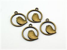 6 Vögelchen in vintage Bronze