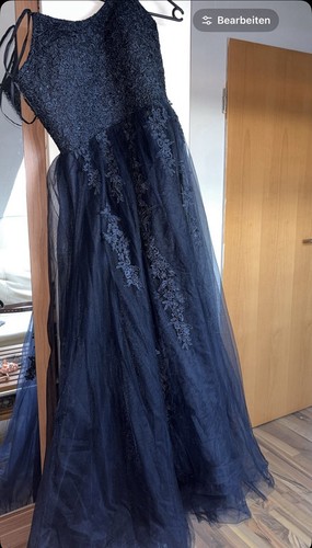 Damen abendkleid lang blau - lang, m