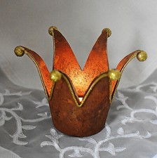❀  Krone Windlicht Rost Gold