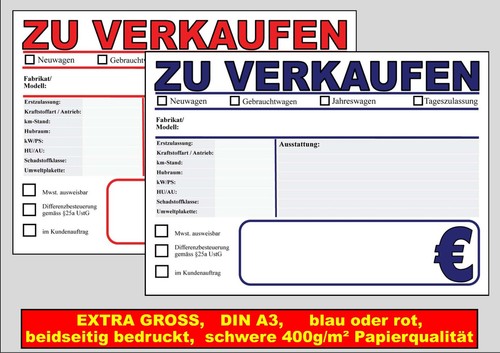 Auto pkw kfz - kfz, verkaufsschilder