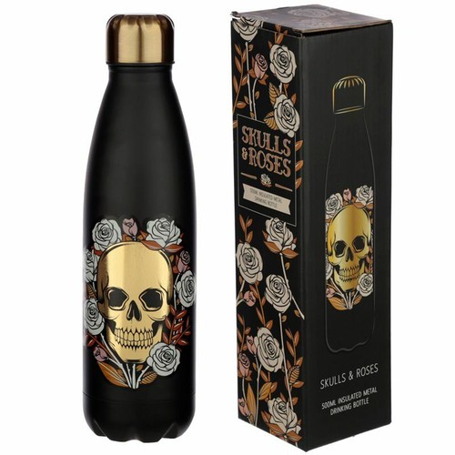 Trinkflasche skulls roses - trinkflasche,