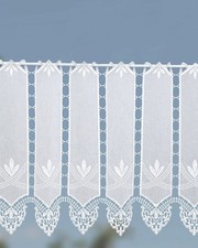 Scheibengardine mit Spitze und Applikationen 45x96 cm-ideal für kleine Fenster