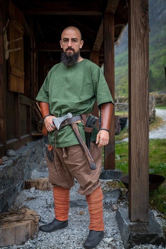 Wikinger kurzarmtunika grün - wikinger-kurzarmtunika,