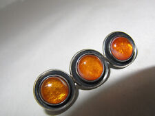 N.E. From Brosche Bernstein hell Dänemark 925 Silber DESIGNER brooch amber _60er