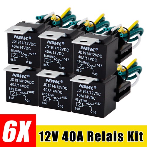 Kfz relais pin 12v - 6x,