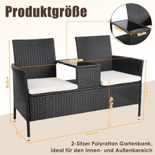 2-Sitzer Polyrattan Gartenbank