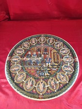 Alter Wandteller Szenerie Musizierender Festmahl Lesende Kunstguss (4521)