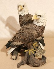 Adler Pärchen Kunstharz 2. Wahl Figur Schnitzerei Handarbeit Deko Raubvogel
