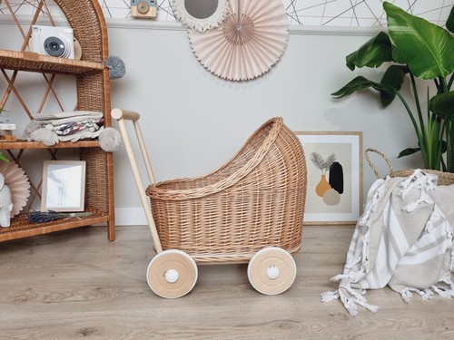 Puppenwagen korbgeflecht mit - puppenwagen,