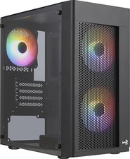 Aerocool HEXFORMBKV2, Micro ATX PC Gehäuse, 3 Lüfter FRGB, Frontgitter, Schwarz