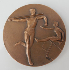 Medaille Bronze Plakette Stockholm 1958 Sport Speerwurf Hürtenlauf  Schweden