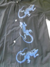 Hemd 8 Eightball schwarz mit blauen Drachen Eidechse denke XL