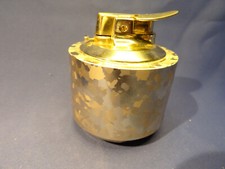 Ronson Varaflame "Luralite" Tischfeuerzeug in Gold mit neuen Ventilen - gasdicht