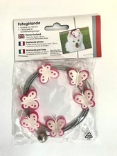 Fotoseil Fotokette Fotogirlande Foto Hänger Seil 120 cm + Magnete Schmetterlinge