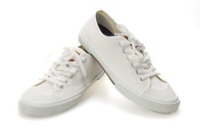 Sandro Canvas Schuhe Herren Eu 44/ UK 9.5 Niedriges Top Schnürer Sneaker Logo