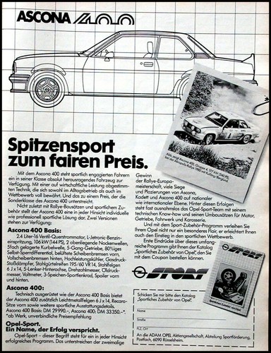 Opel ascona 400 - ascona, b