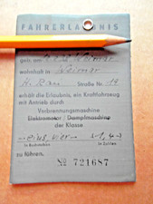 DDR  Dokument  Fahrerlaubnis  ausgestellt  in Weimar  1966