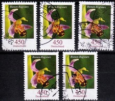 Deutschland BRD Bund Blumen 450 Mi. 3191 (5x) Bienen Ragwurz von 2016 gestempelt