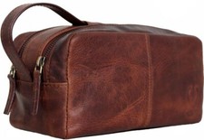 HANDMADE Kulturbeutel Kulturtasche Kosmetiktasche Herren Damen Leder Groß XXL