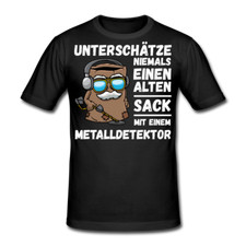 Alter Sack mit Metalldetektor