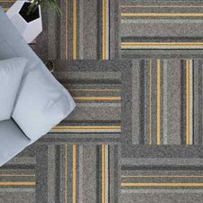 Teppichfliesen Köln | Streifen-Optik | Selbstliegend | 50 x 50 cm Bodenbelag