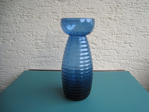Hyazinthen vase blau - vase, gerippt