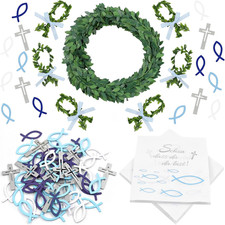 87 Stück Kommunion Dekoration Set, Kommunion Taufe Tischdeko, Konfirmation Deko 