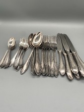 Menübesteck Wenz 90er Silberauflage 1.618 g barockes Design 30 Teile 6 Personen