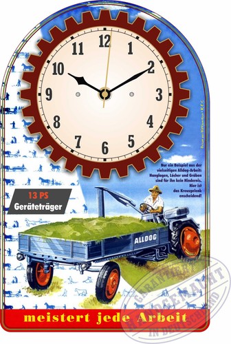 Oldtimer wanduhr motiv lanz - oldtimer,