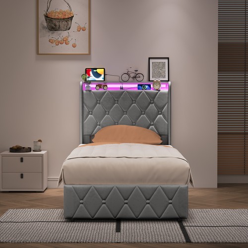 Boxspringbett 90x200 mit led - boxspringbett,